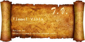 Timmel Viola névjegykártya